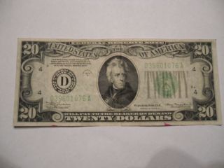 1934 A $20 Dollar Federal Reserve Note Cleveland