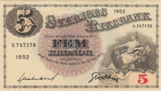 Sweden 5 Kronor 1952 - Sveriges Riksbank