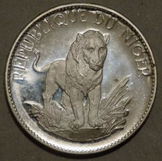 1968 Republic Of Niger 10 Francs Silver Coin