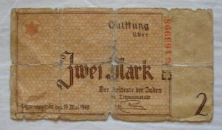 Poland / Judaica - Litzmannstadt - Lodz Ghetto 2 Mark From 1940,  Get - 03 Wwii