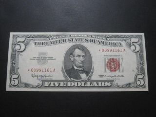 1963 $5 Star Note Red Seal LOW 00 1963 Legal Tender Star Note $5 United State 3