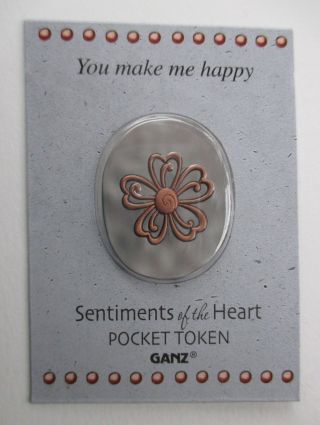 B You Make Me Happy Sentiments Of The Heart Pocket Token Charm Ganz