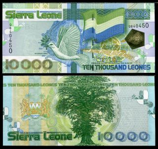 Sierra Leone 10,  000 10000 Leones 2004 P 29 Bird Unc