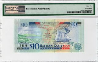 East Caribbean States 10 Dollars 2012 P - 52a PMG Gem UNC 65 EPQ 2