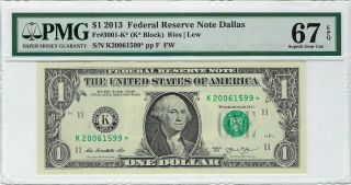 $1 2013 Frn Dallas Fr 3001 - K Pmg 67 Epq ( (replacement))