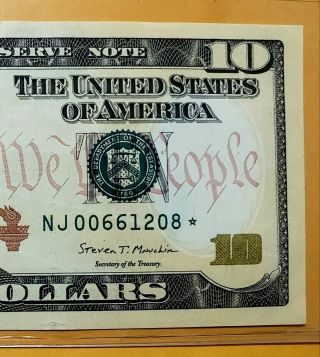 2017 Ten - Dollar Federal Reserve Star Note,  Scarce