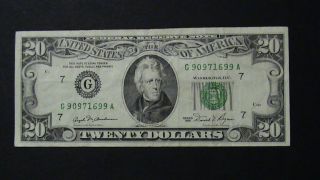 1981 $20 Us Federal Reserve Note Twenty Dollar Bill
