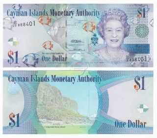 Cayman Islands 1 Dollar D/3 2010 (2015) P - 38c Queen Elizabeth Qe Ii Unc