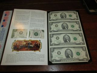 Uncut Sheet Of 4 $2 Bills - 1995 Series - U.  S.  Paper Currency,  Atlanta