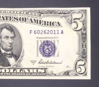 1953 ($5) Five Dollar Blue Seal Silver Certificate Uncirculated F60262011a