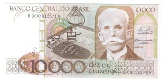 1984 Brazil 10,  000 Cruzeiros Ten Thousand Brazilian Note Bill P.  203 Crisp Unc
