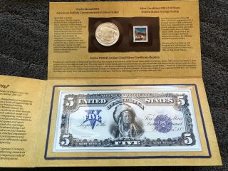 2001 American Buffalo Coin and Currency Set Commemorative Silver Dollar 4