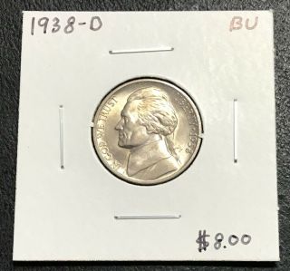 1938 - D U.  S.  Jefferson Nickel Bu $2.  95 Max C2747