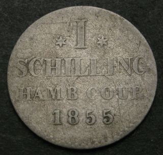 Hamburg (german City) 1 Schilling 1855 - Silver - 2899