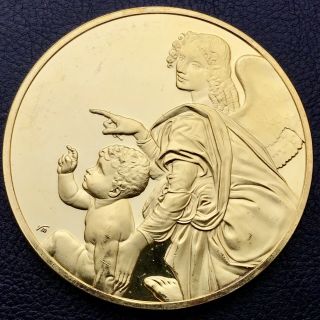 The Genius Of Leonardo Da Vinci Pointing Angel 65.  6 Grams Silver Art Coin (1129)