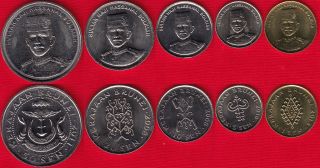 Brunei Set Of 5 Coins: 1 - 50 Sen 2008 - 2013 Unc