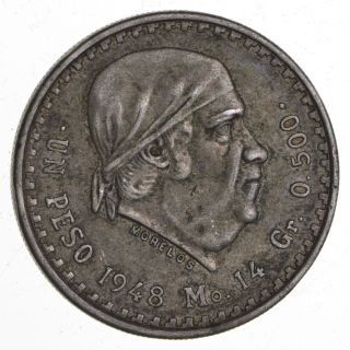 Silver - World Coin - 1948 - Mexico - 1 Peso - 14g - World Silver Coin 917