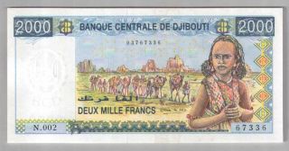 561 - 0124 Djibouti | Banque Nationale,  2000 Francs,  1997,  Pick 40,  Unc