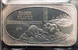 1975 Ussc The Eager Beaver 1 Oz Silver Art Bar Sn 152 Ussc - 201 (1871)