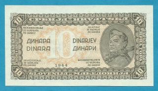 Yugoslavia Dfj,  10 Dinara 1944,  Unc