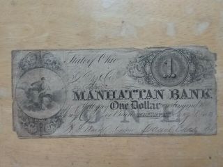 $1 State Of Ohio,  Manhattan Bank 1838 Obsolete Currency Bcs1838