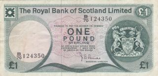 1 Pound Very Fine Banknote From Bank Of Scotland 1979 Pick - 341