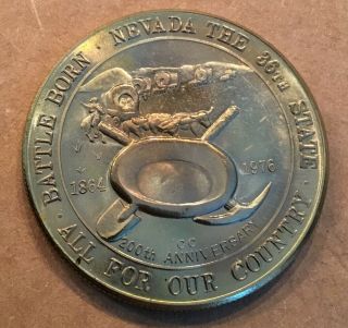 Nevada Battle Born State Seal Gold Pan Miner Prospector Coin Medal