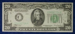 1934 $20 Philadelphia C Federal Reserve Currency Banknote