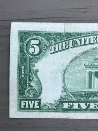 Series of 1934 D $5 Silver Certificate; circulated five dollar note 6
