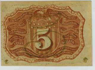 1863 2nd Issue 5c Fractional Currency Washington 2