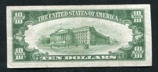 1934 - B $10 TEN DOLLARS FRN FEDERAL RESERVE NOTE CHICAGO,  IL VERY FINE, 2