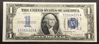 1934 $1 One Dollar " Funny Back " Silver Certificate Blue Seal Note.