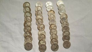 Various Dates Roll Of 40 $10 Face Value 90 Silver Washington Quarters