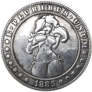 Hobo Nickel 1885 Usa Morgan Dollar Surprised Girl Coin Gift