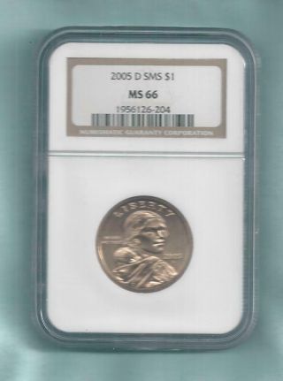 2005 - D Sacagawea Dollar Ngc Ms 66 Sms