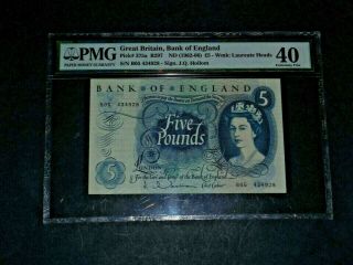 Great Britian,  Bank Of England Pick 375a 1962 - 1966 £5 Pmg 40 Extremely Fine