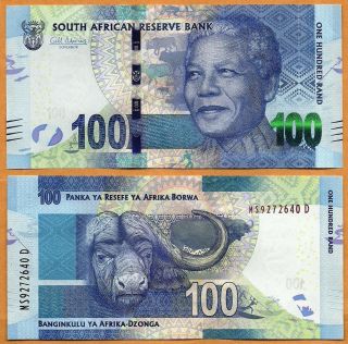 South Africa Nd (2013 - 2016) Unc 100 Rand Banknote Paper Money Bill P - 141a