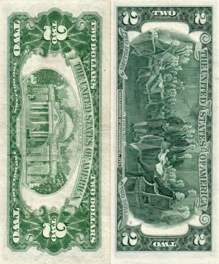 Two $2 Notes 1976 Uncirculated Two Dollar Bill Crisp & a 1963 Circulated Note 6