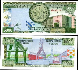 Burundi 5000 5,  000 Francs 2005 P 42 Unc