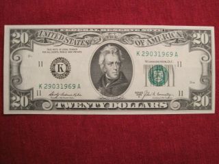 $20 Twenty Dollar Bill - 1969 A Dallas Texas Crisp Uncirculated