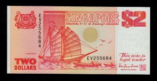 Singapore 2 Dollars (1990) Ev Pick 27 Unc.