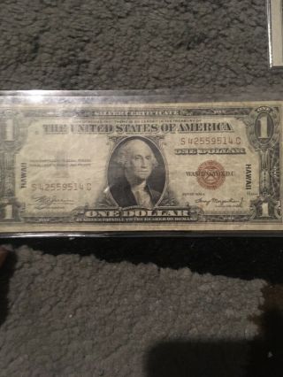 1935a $1 Dollar Bill Wwii Ww2 Hawaii Silver Certificate