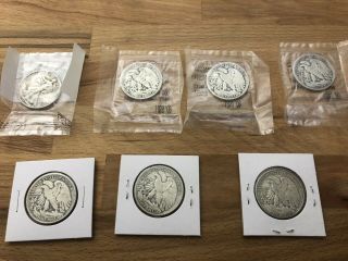 7 Liberty Walking Silver Dollars 1942F,  1935 - S VG,  1936 - S 1936 - D VG,  32,  42&43 2