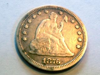 1876 - Cc Seated Liberty Silver Quarter In Higher Grade From Old Type Coin Set