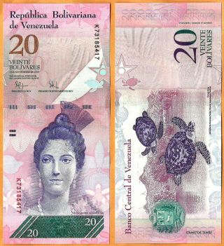 Venezuela 2009 Unc 20 Bolivares Banknote Paper Money Bill P - 91c