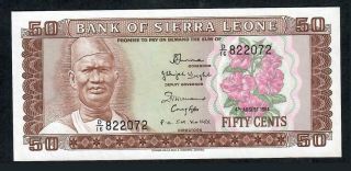 50 Cents From Sierra Leone 1984 Unc