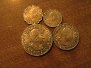 Ghana 1965 Complete 4 - Coin Set 5 10 25 50 Pesewas Km8 - 11 Better Grade