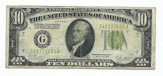 1928 B $10 Federal Reserve Note = Chicago = Redeemable In Gold On Demand - 2