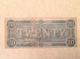 - 1864 $20 Confederate States of America - Civil War Banknote 2