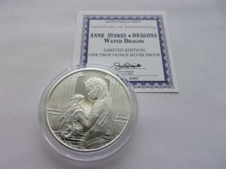 1 OZ SILVER COIN PROOF ANNE STOKES DRAGONS WATER DRAGON 4TH IN SERIES 3000 3